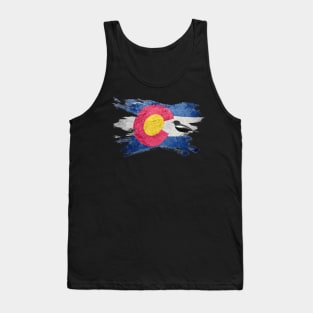 COLORADO STATE FLAG with State Bird, LARK BUNTING Tank Top